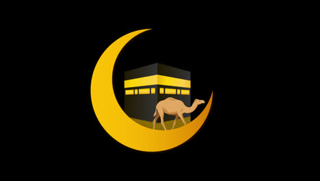 Mond-Islamische-Muslimische-Eid-Mubarak-Ramadan-Kareem-Mondanimation-Mit-Alphakanal